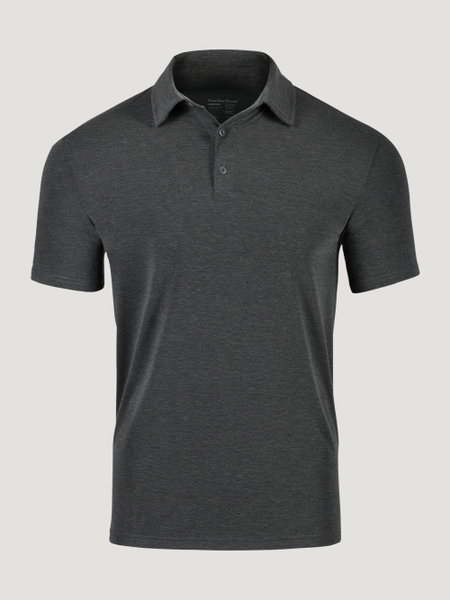 Charcoal Performance Polo Ghost Mannequin | Fresh Clean Threads